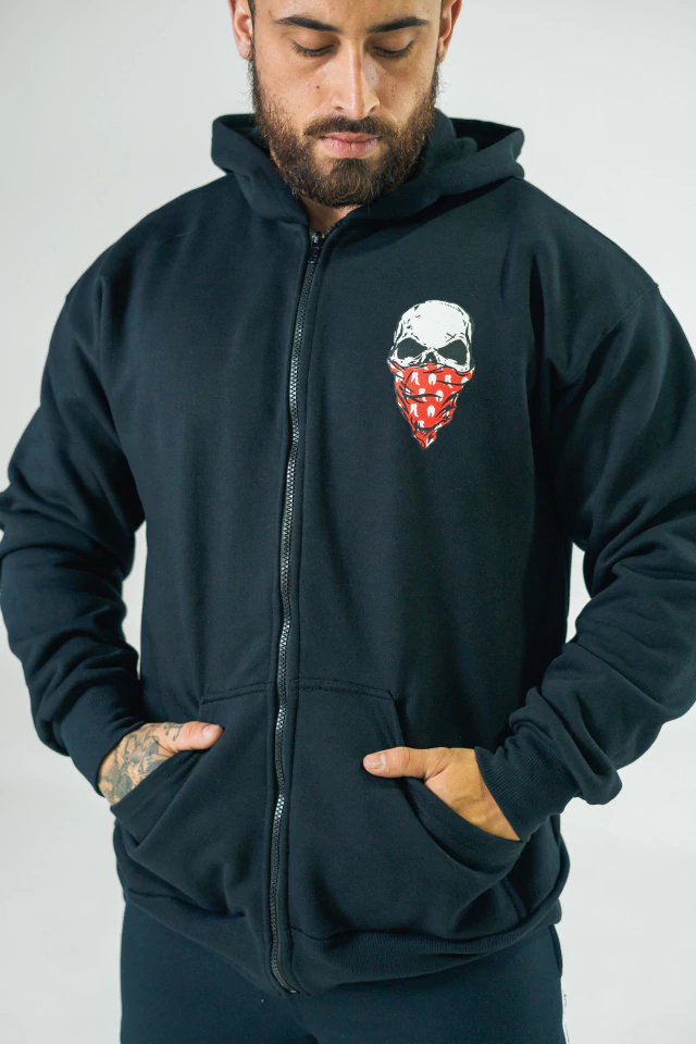 Casaco Moletom Ziper Skull