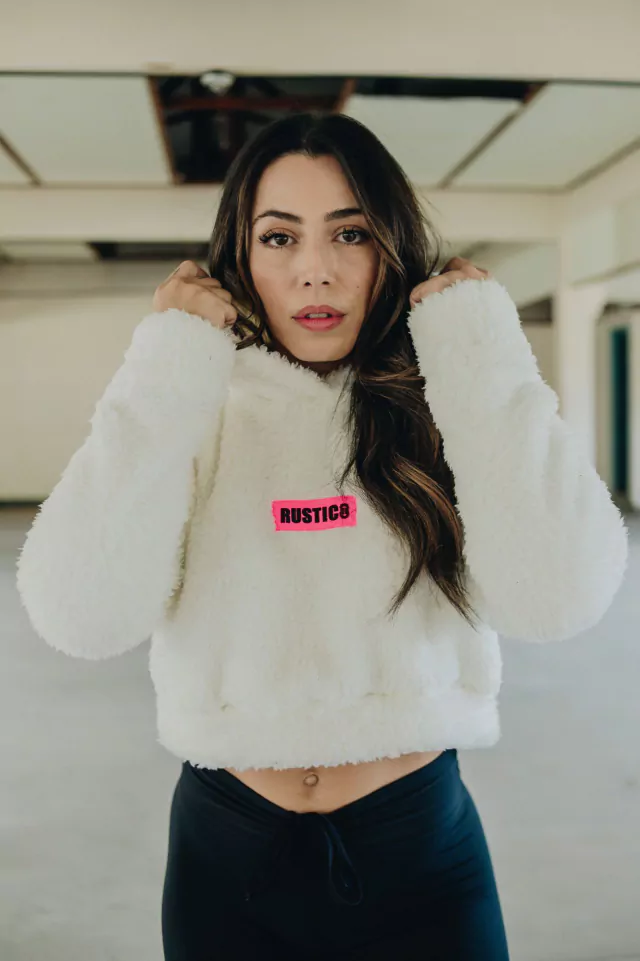 Cropped Sherpa Manga Longa