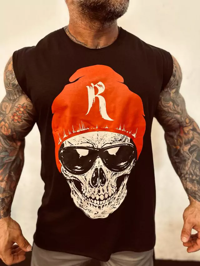Regata Ombro Largo Skull Touca