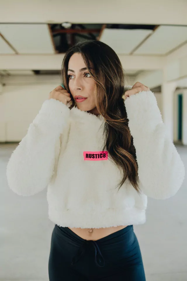 Cropped Sherpa Manga Longa