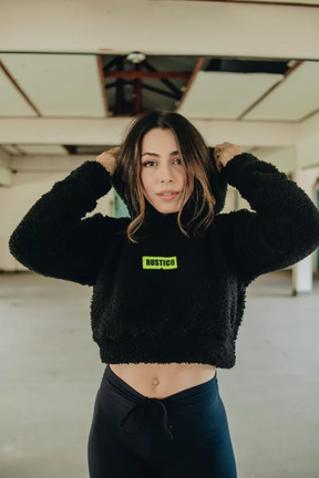 Cropped Sherpa Manga Longa